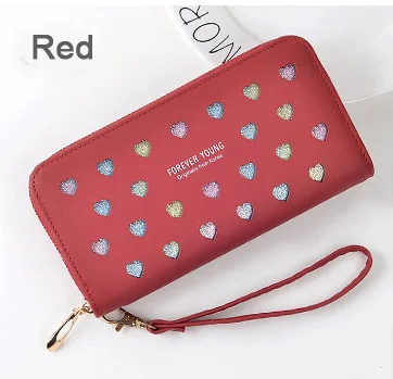 Red Женские кошельки, кошелек для монет, карман, винтажный, матовый, из искусственной кожи, полый стиль, клатч, Женский кошелек, сумки, для карт, ID, держатель, сумки, сумочки - Цвет: Red