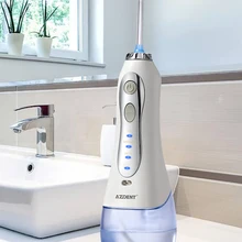 AZDENT 3 Modes irrigateur Oral sans fil Portable eau dentaire Flosser USB Rechargeable Jet d'eau fil dentaire choix 5 pointe de Jet 300ml