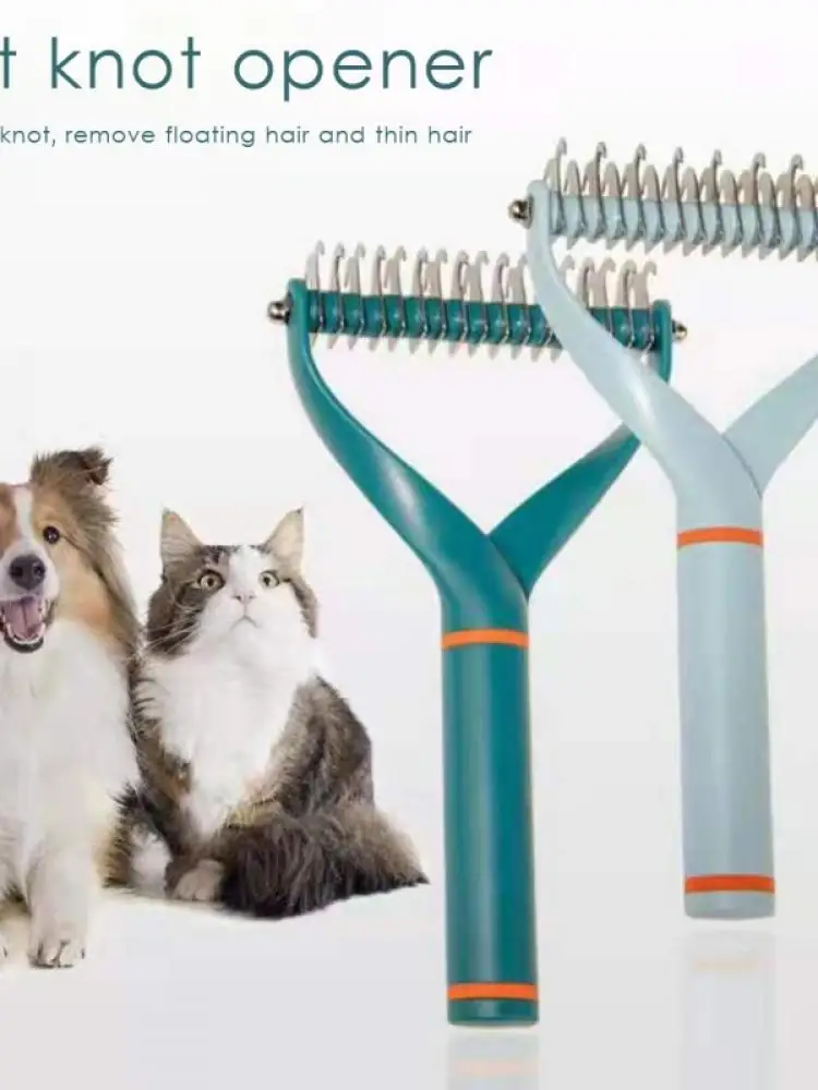 Pet Cat Dog Double Sided Open Knot Comb Long Curly Hair Fur Grooming