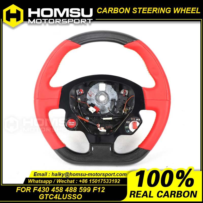 Per Ferrari F430 458 488 599 F12 Gtc4Lusso Racing Wheel Convertibile Personalizzato Alcantar Sterzo In Fibra Di Carbonio Whee