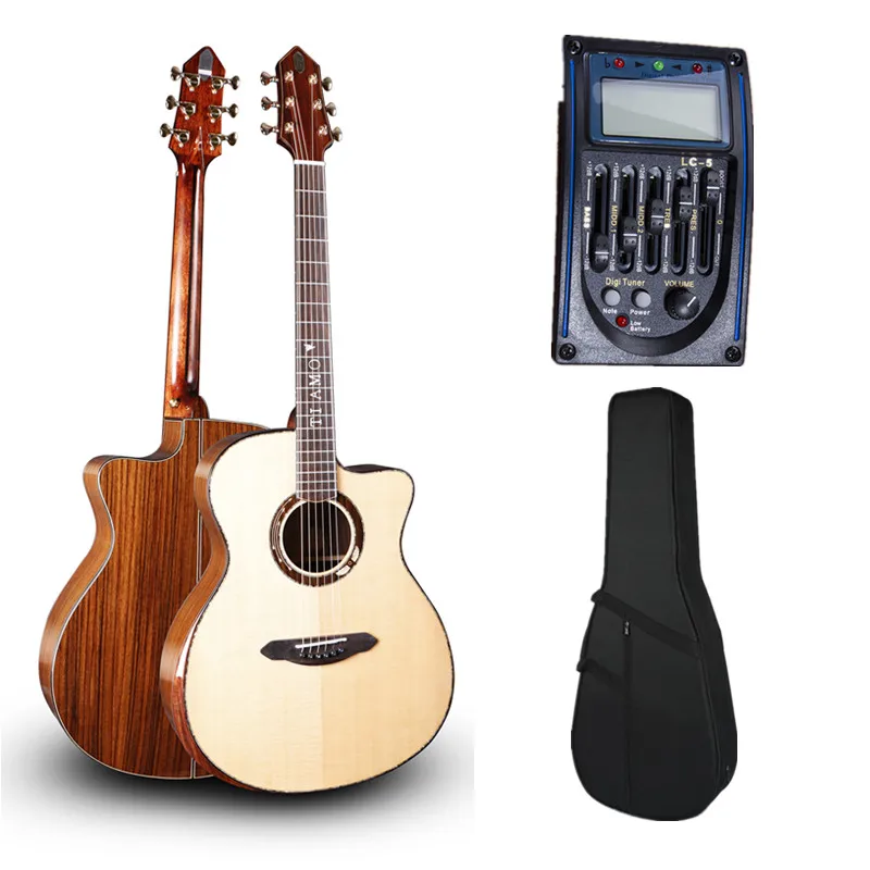 Electric model 01 Finlay Tiamo T-JB160CE, твердая Джамбо гитара+ пикап+ жесткий чехол, 4" гитара с твердой еловой верхней частью/ламинированный корпус из палисандра - Цвет: Electric model 01