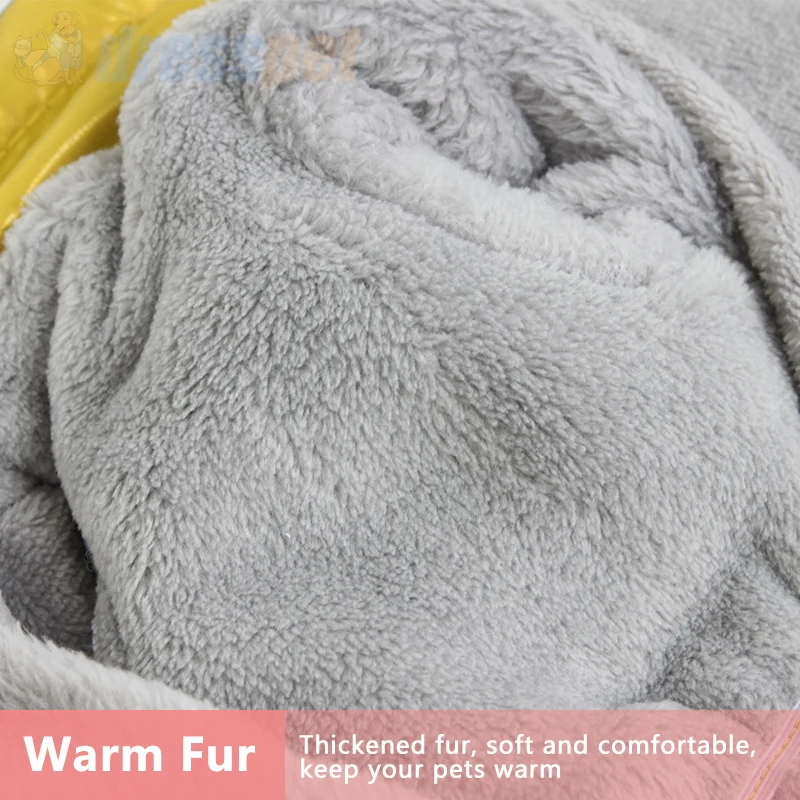 Зимняя одежда для собак, Толстая теплая меховая куртка для питомцев, светоотражающее водонепроницаемое пальто для маленьких собак, чихуахуа, французского бульдога, одежда для домашних животных