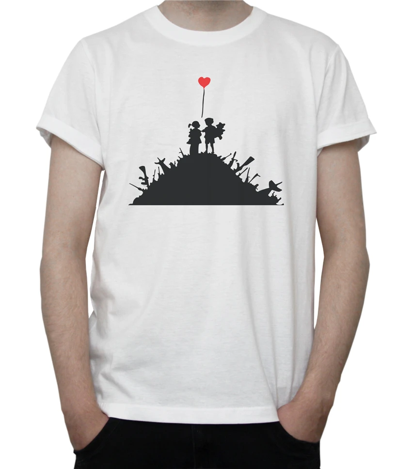 Banksy/футболка для мальчиков и девочек с сердечками воздушным шаром уличная