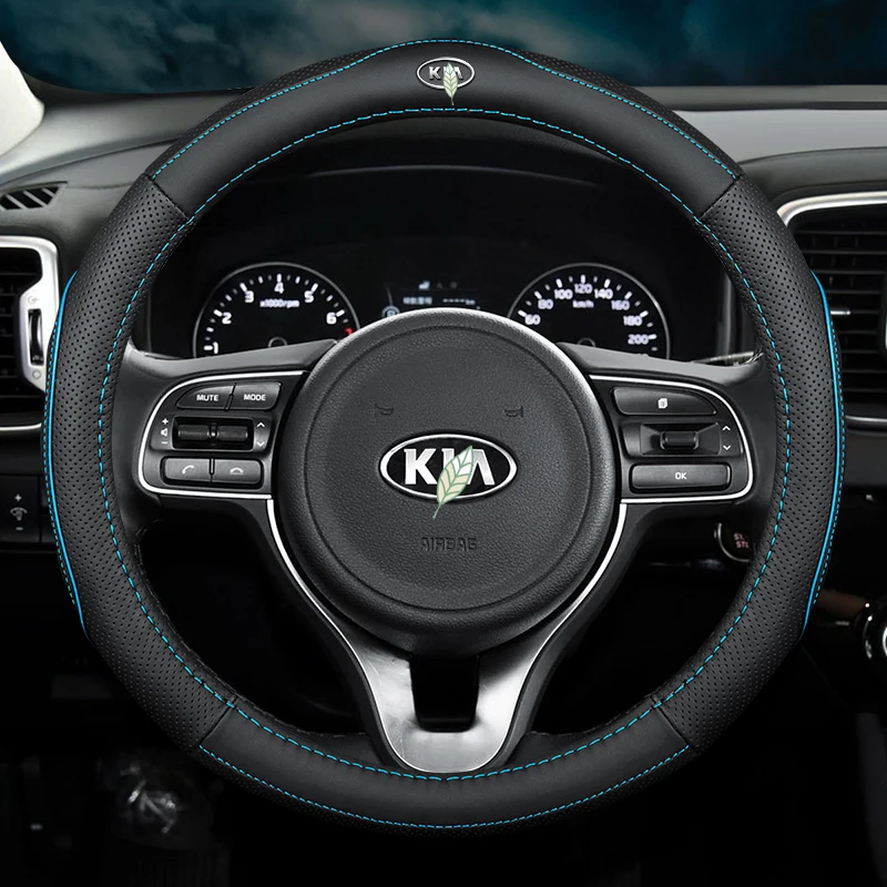 Чехол на руль из натуральной кожи без запаха для Kia K2 K3 K4 K5 K9 Sportage Forte Optima KX3 KX5 KX7