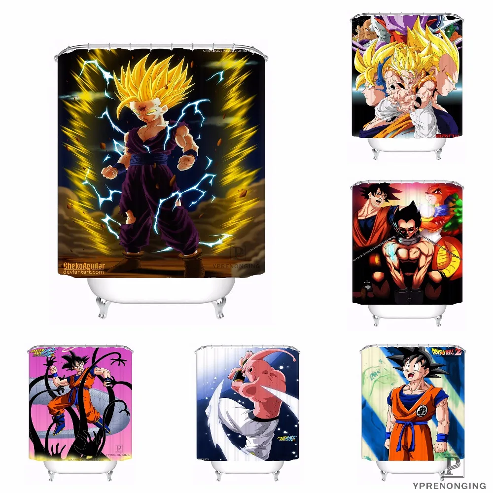 Индивидуализированный Жемчуг дракона Goku Душ Ванна занавес для ванной комнаты Mildewproof водонепроницаемый полиэстер различных размеров#0421-21-52