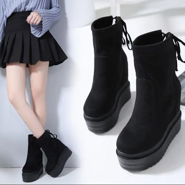 

14CM wedge with super high-heeled ankle boots and a pair of high-heeled shoes