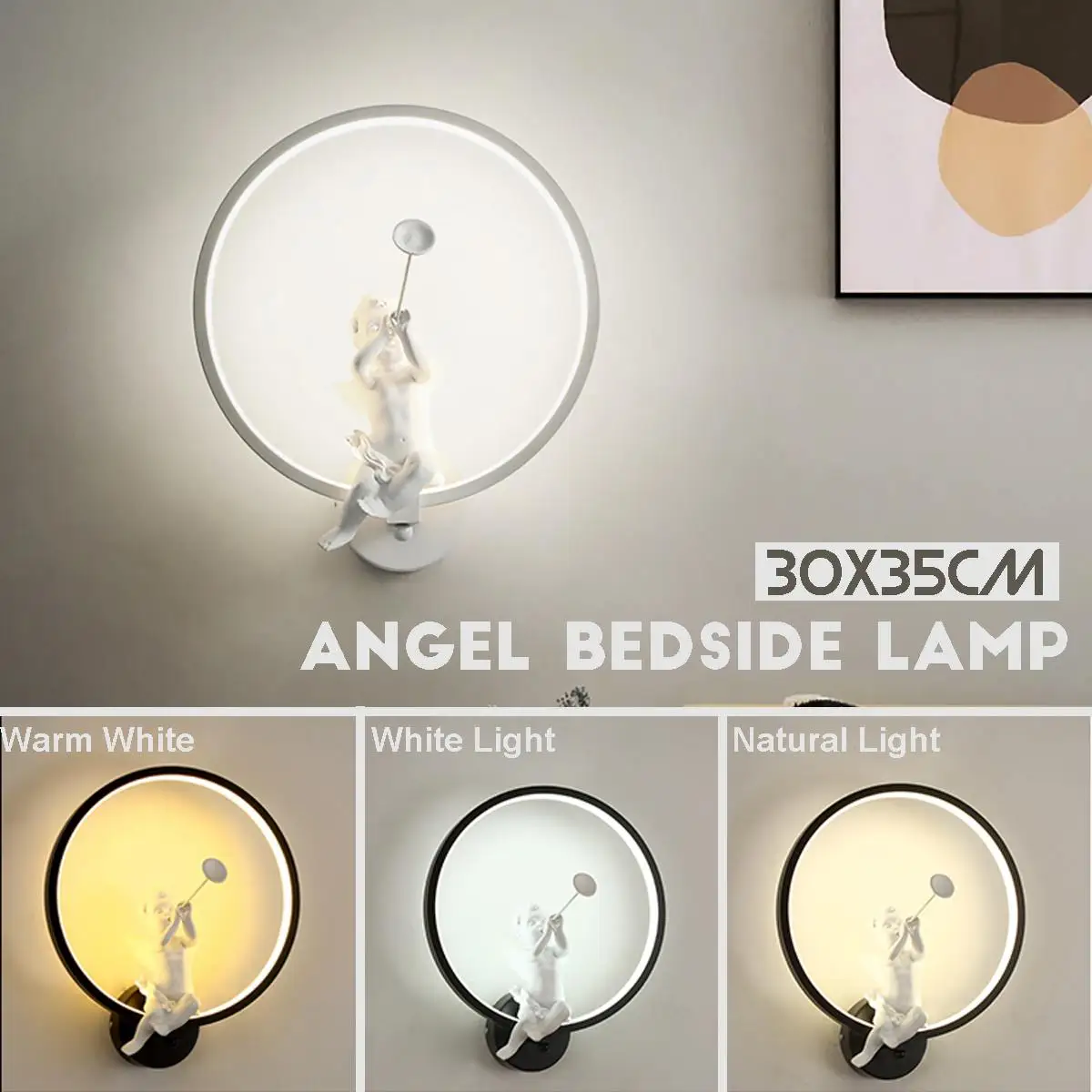 

Modern 18W LED Wall Lamp Art Angel play the trumpet Beside Wall Light Indoor Living Room Corridor Caffe Lighting Decoration