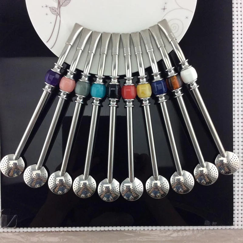 Washable Tea Tool Stainless Steel Drinking Straw Spoon Tea Filter Yerba Mate Tea Straws Bombilla Gourd Reusable Coffee Tea Tools2