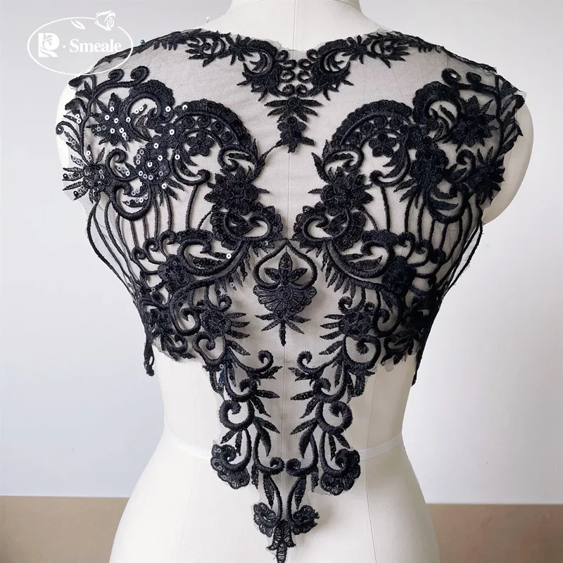 Description Picture 3 of item1Piece/Lot Ivory Sequin Wedding Patch Lace Lace Flower Hollow Sexy DIY Accessories RS2485