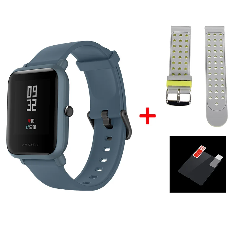 Английская версия Amazfit Bip Lite умные часы Huami Amazfit Bip LITE Мужские часы 45 дней Срок службы батареи 3ATM водонепроницаемые часы - Цвет: blue and gray