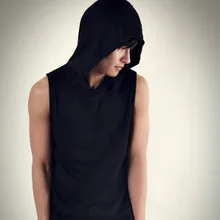 Корейский стиль-Стиль стиль Для мужчин жилет Для мужчин с длинным рукавом с Обтягивающая майка-Топ жилет B03