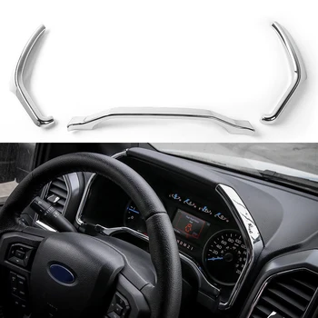 

For Ford F150 2015+ Chrome Dashboard Instrument Cover Well Made Useful