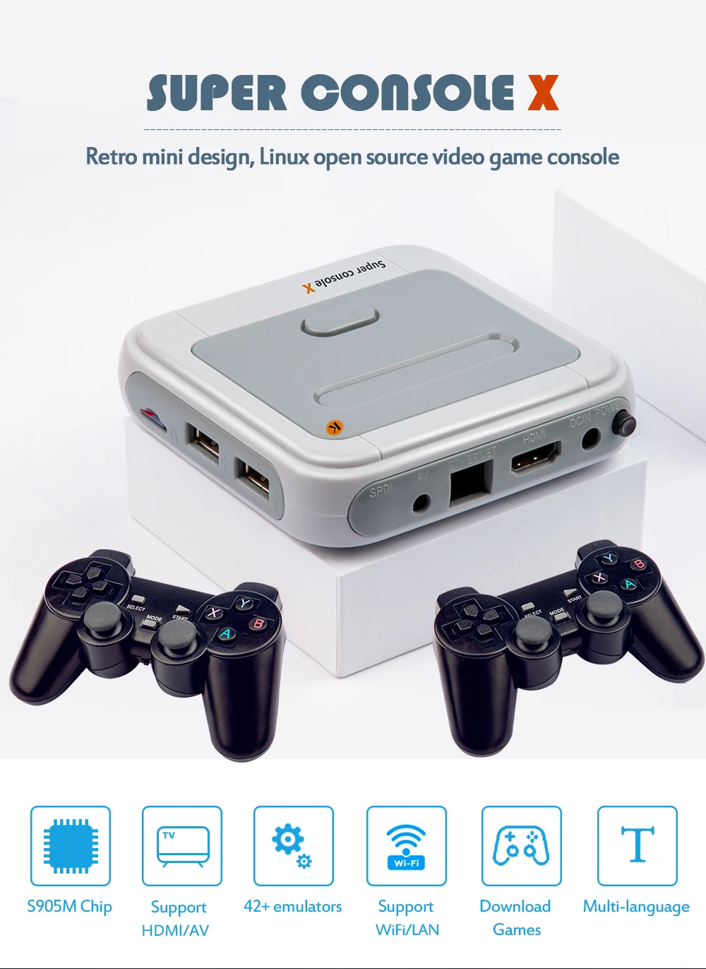 Super Console X 2 4g Wireless Game Console 4k Retro Game Player Classic Ps1 N64 30000 Games Support Av Hd Wifi Tv Console Box Handheld Game Players Aliexpress