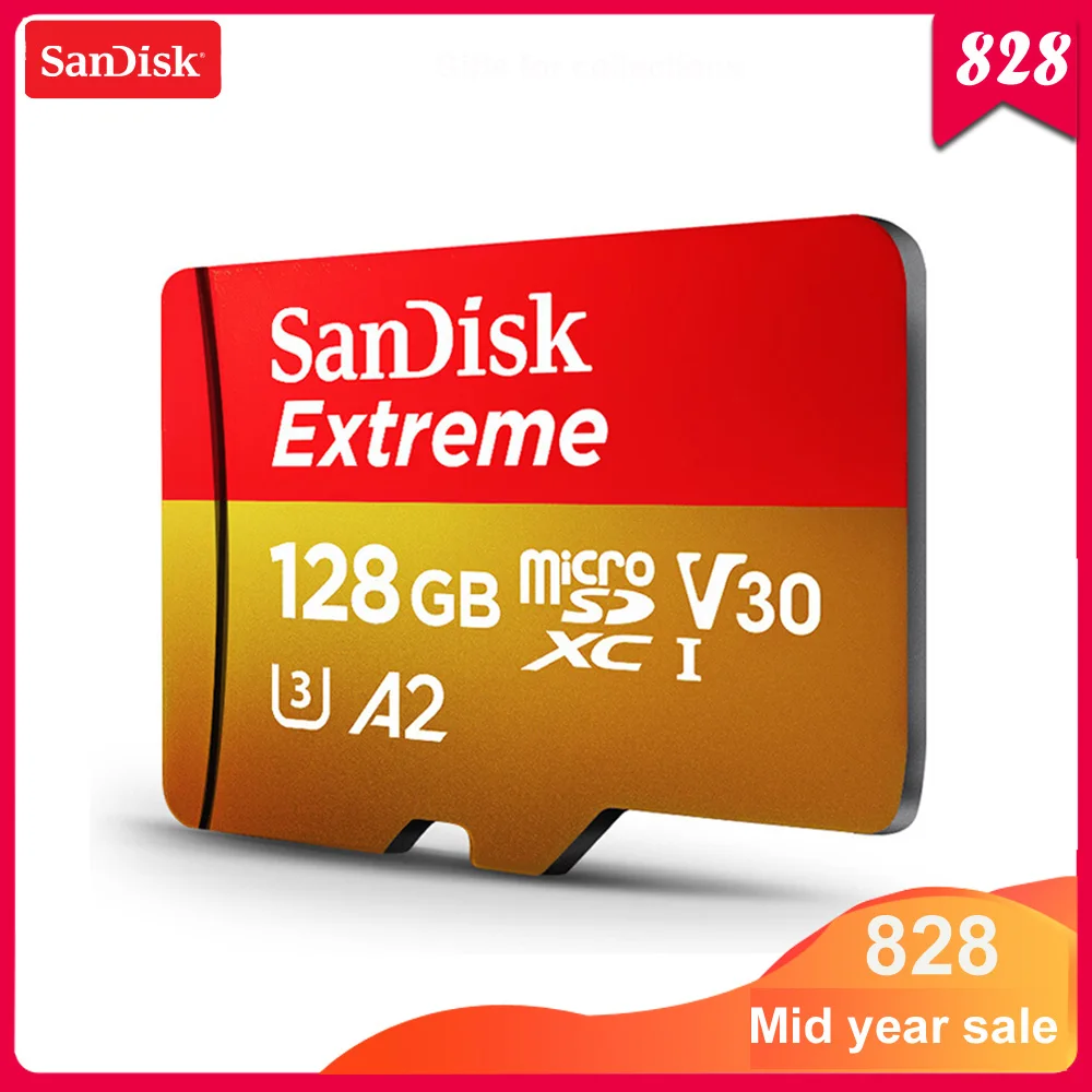 

100% Original SanDisk Extreme Micro SD Card 128GB TF Memory Card SDXC UHS-I U3 Read Speed Up to 160MB/s HD 3D 4K Video Card