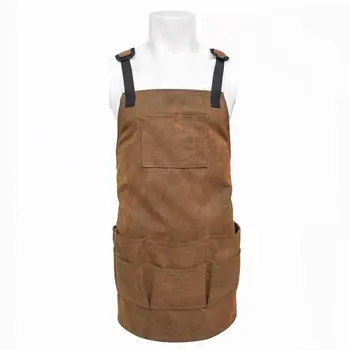 

Canvas Multipurpose Apron With Tool Pockets Waterproof Garden Work Woodworking Tool Multifunctional Aprons Garden Workshop P0Z6