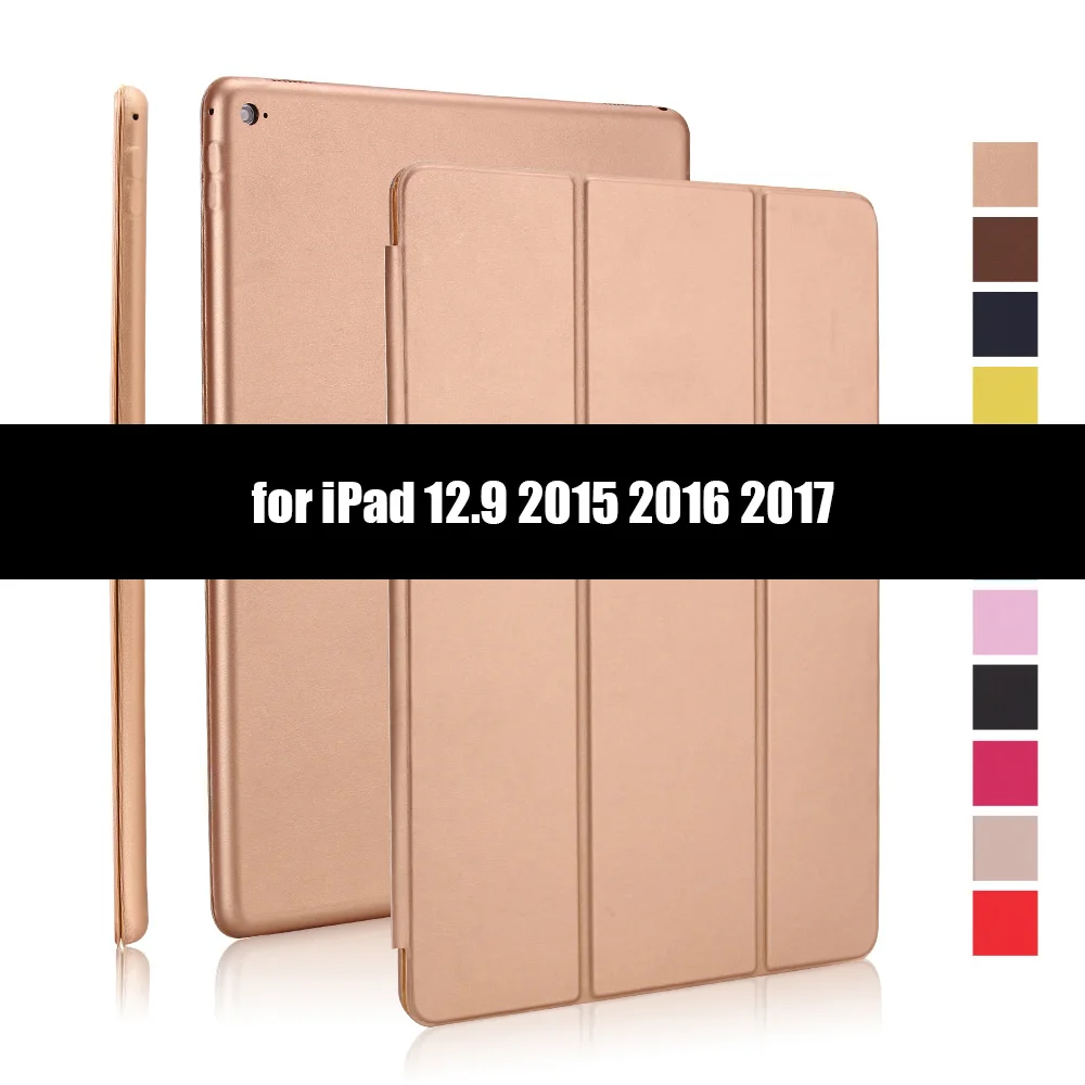 Ультратонкий смарт-чехол для ipad Pro 12,9 12," Магнитный из искусственной кожи складной чехол-книжка s для ipad 12,9 - Цвет: Gold-1