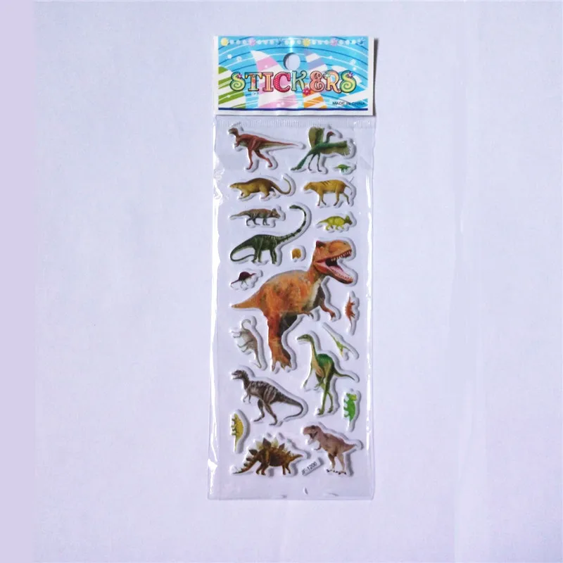 6 листов Горячая 3D мультфильм Сделай Сам Динозавр наклейки детские развивающие игрушки подарок на день рождения ПВХ скрапбук блокнот карты динозавр декоры