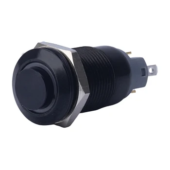 

12mm Black Waterproof Switch ON OFFLatching IP67 Metal Push Button Smallest 12V Power Illuminated Light Led Switch