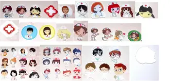 

New lOT 50pcs creative Cartoon cute TV show Gray doctor nurse acrylic Patch Jewelry Accessories Button Pin DIY Decoration