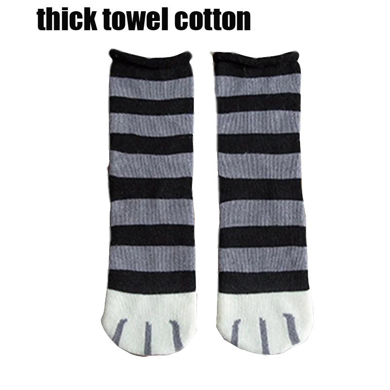 521W6 COTTON Зимние теплые носки с кошачьими лапами для женщин; толстые коралловые флисовые Носки для девочек; домашние Пушистые Носки-тапочки; Kawaii; рождественские носки с когтями - Цвет: 521W6 COTTON