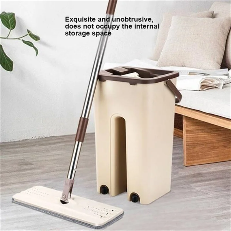  Hand-free Automatic Spin Mop Avoid Hand Washing Ultrafine Fiber Cleaning Cloth Home Kitchen Wooden  - 4000064864533