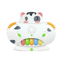 Детские музыкальные пианино TUMAMA, детские инструменты для ребенка, игрушки для малышей, Обучающие песни, форма коровы хомяка, геометрические блоки, сортировка