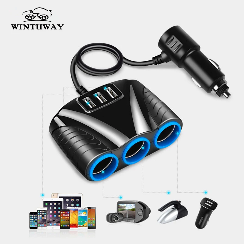 WINTUWAY 3 способа Авто розетки автомобильного прикуривателя адаптер Зажигалка