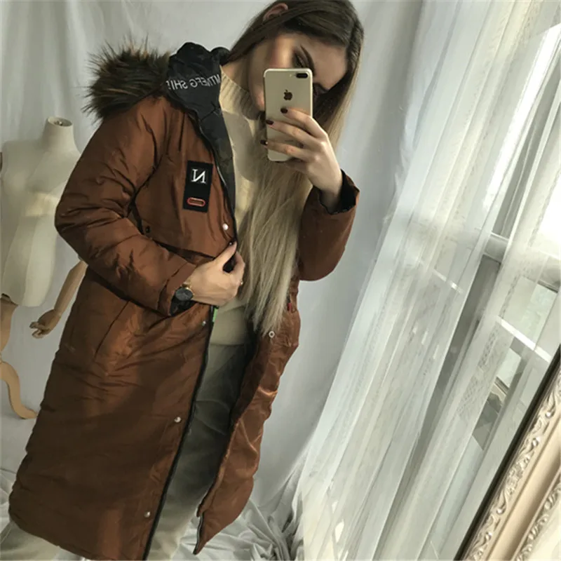 

Europe And America Ins2018 Autumn And Winter Reversible Mid-length down Cotton Coat Cotton-padded Clothes Women's