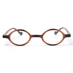Vintage Fashion Round Reading Glasses with Spring Hinge and Lightweight Design - +400 (Leopard)