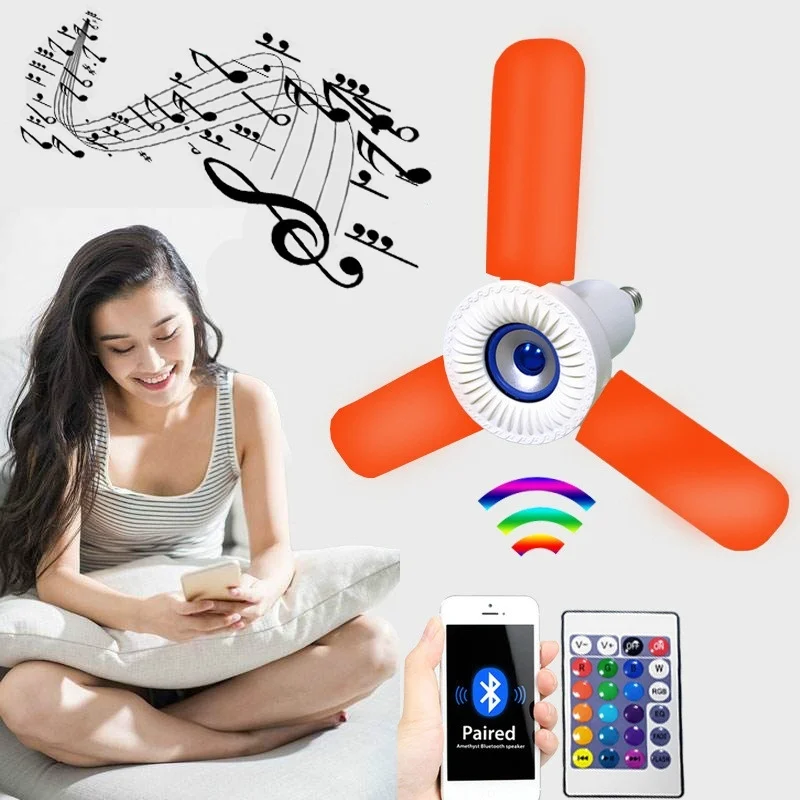 Складная Лампа с Bluetooth E27 светильник широким давлением 13 цветов пультом