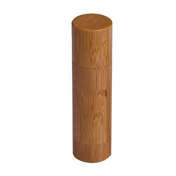 

Bamboo Reusable Travel Cosmetics Container Lipstick Tube Empty Refillable Storage Box DIY Portable Storage Lip Gross Makeup Tool