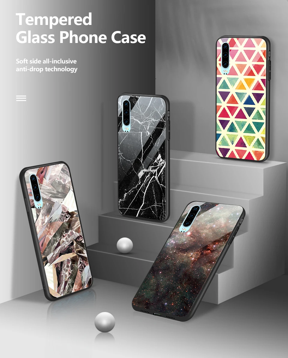 Для huawei P30 Lite Pro закаленное стекло задняя крышка для huawei ELE VOG MAR L29 L04 LX1 P30Pro роскошный противоударный корпус мобильного телефона