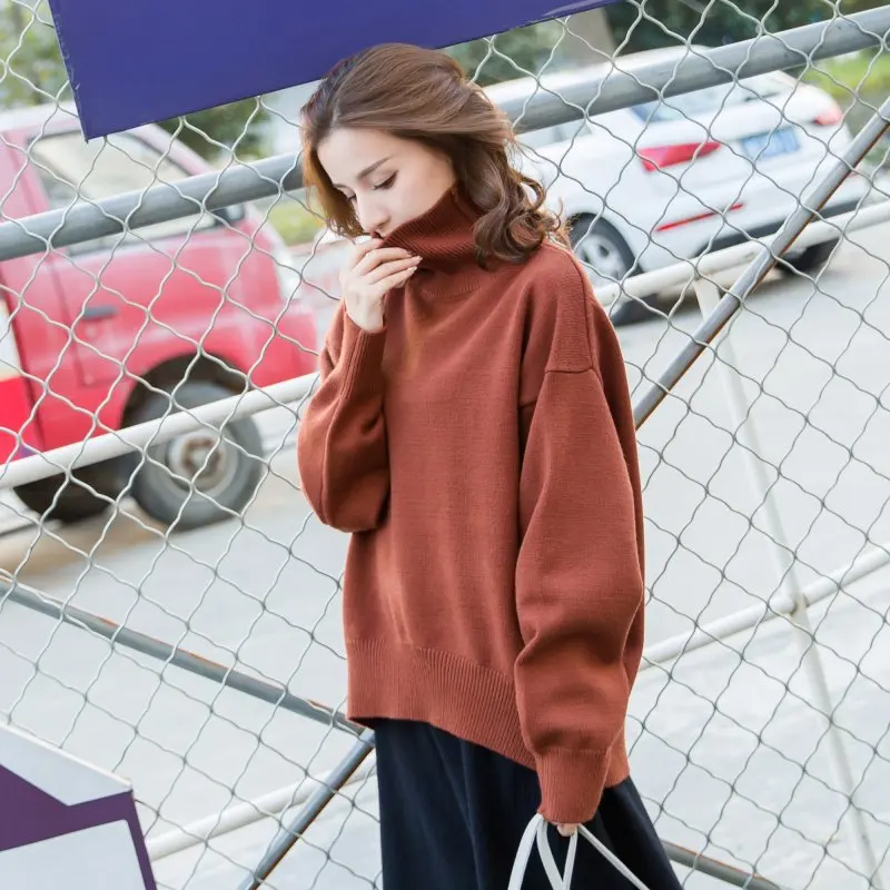 Neople Водолазка свободные Pull Femme Hiver повседневные дикие однотонные вязаные свитеры женские корейские студенческие пуловеры осень 45694