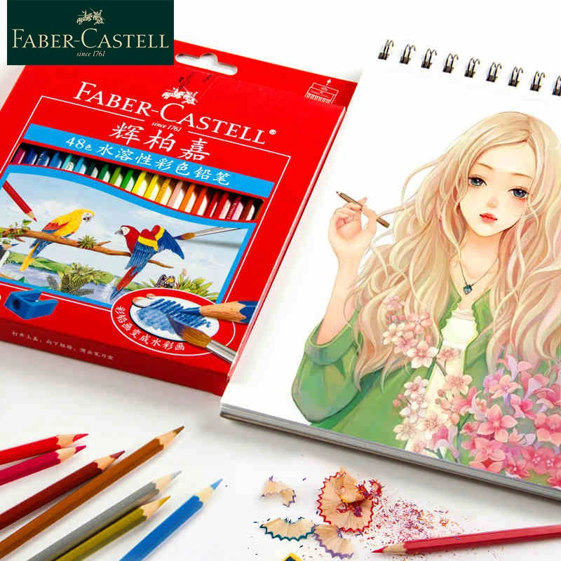Faber Castell Water Soluble Colored Pencil Set 12 24 36 48 60 72 Lapis De Cor Colored Painting Color Pencils Art Drawing Sketch Colored Pencils Aliexpress