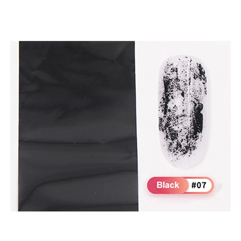 Black 1 рулон микс лак звездное небо Фольга для ногтей голографический психоделический грандиент цвета дизайн ногтей перевод рисунка наклейка украшение DIY дизайн - Цвет: Black
