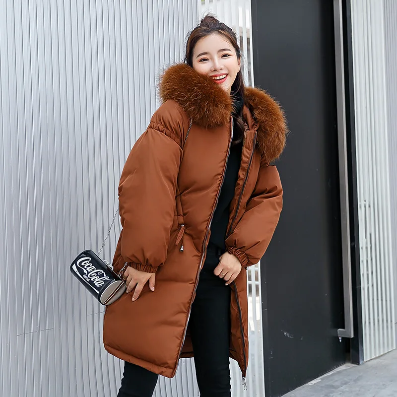 

Photo Shoot 2018 Autumn And Winter lin shanshan Celebrity Style Mid-length Loose-Fit down Jacket Cotton-padded Clothes Women Coa