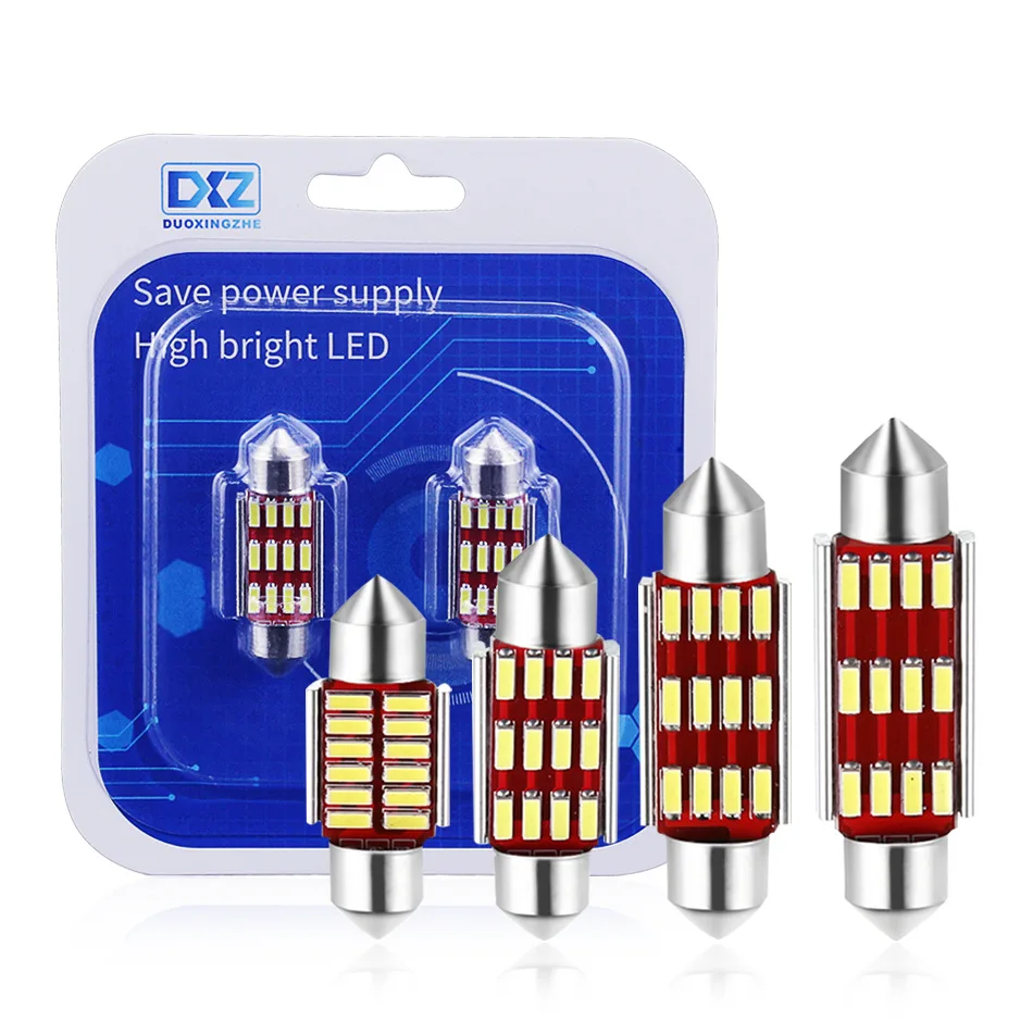 DXZ 2 шт. CANBUS Festoon 31 мм 36 39 41 C5W C10W 12 SMD 4014 светодиодный светильник для салона