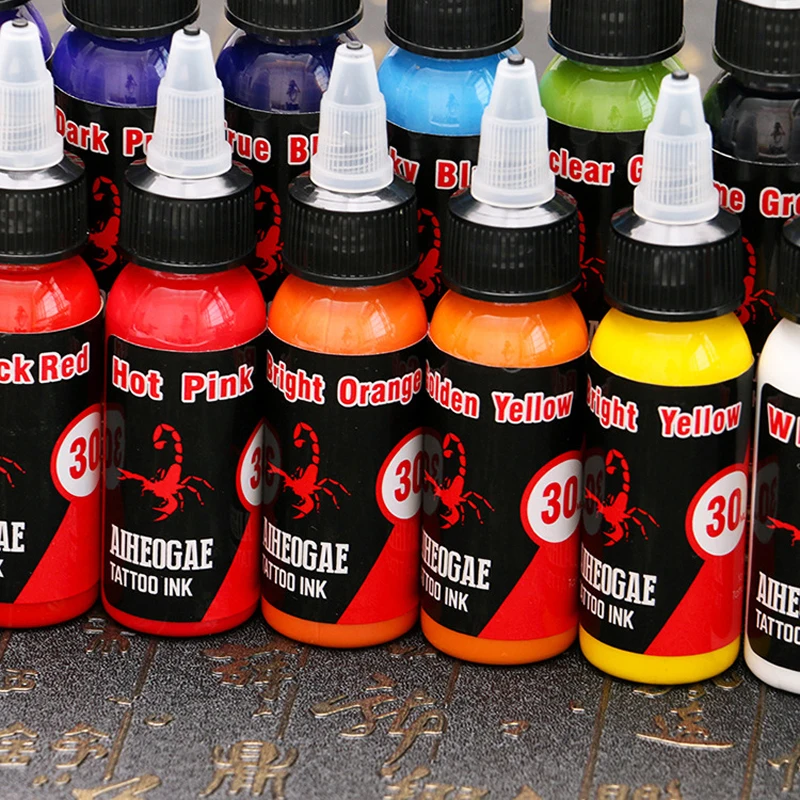 30ML/Bottle Professional Tattoo Pigment Inks Safe Half Permanent Paints Supplies For Beauty Makeup Body Art tattoo ink,tattoo ink pigment,tattoo ink kit