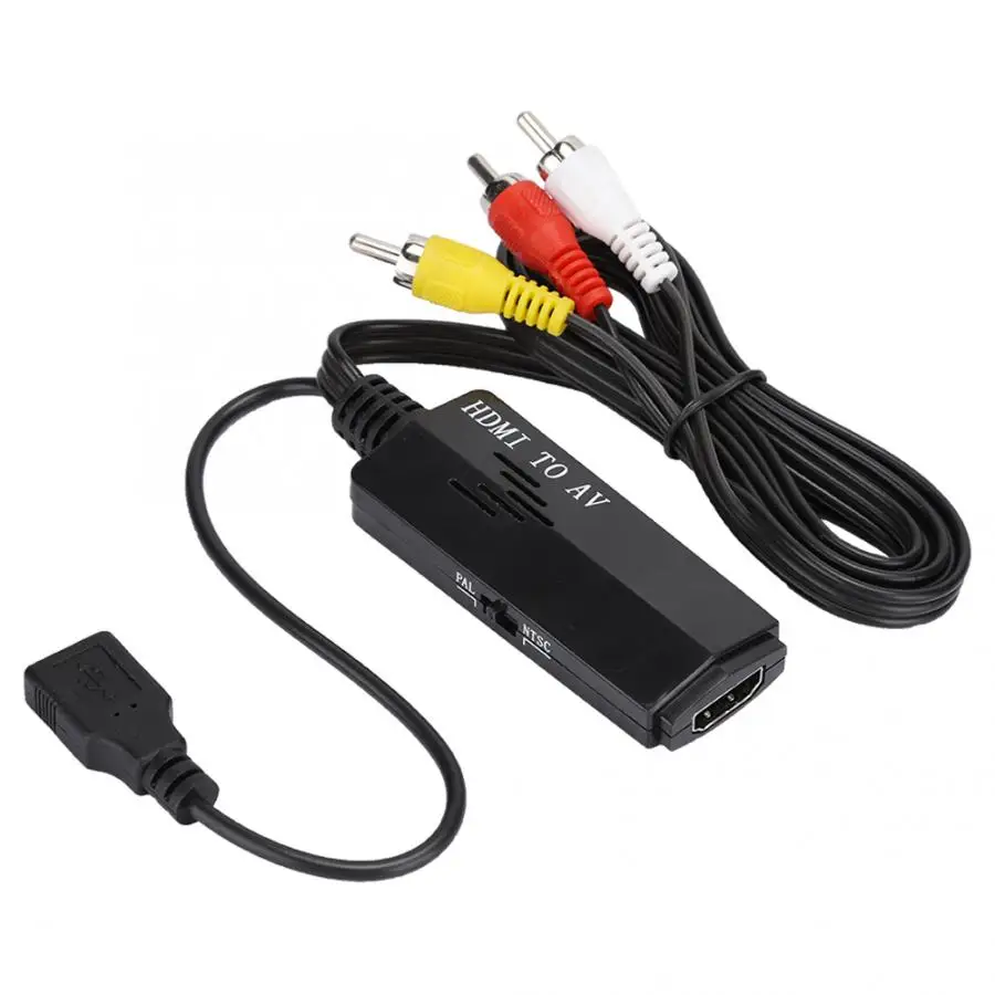 HD HDMI в AV видео конвертер телеприставка к старому ТВ с 1 м кабель адаптер конвертер|