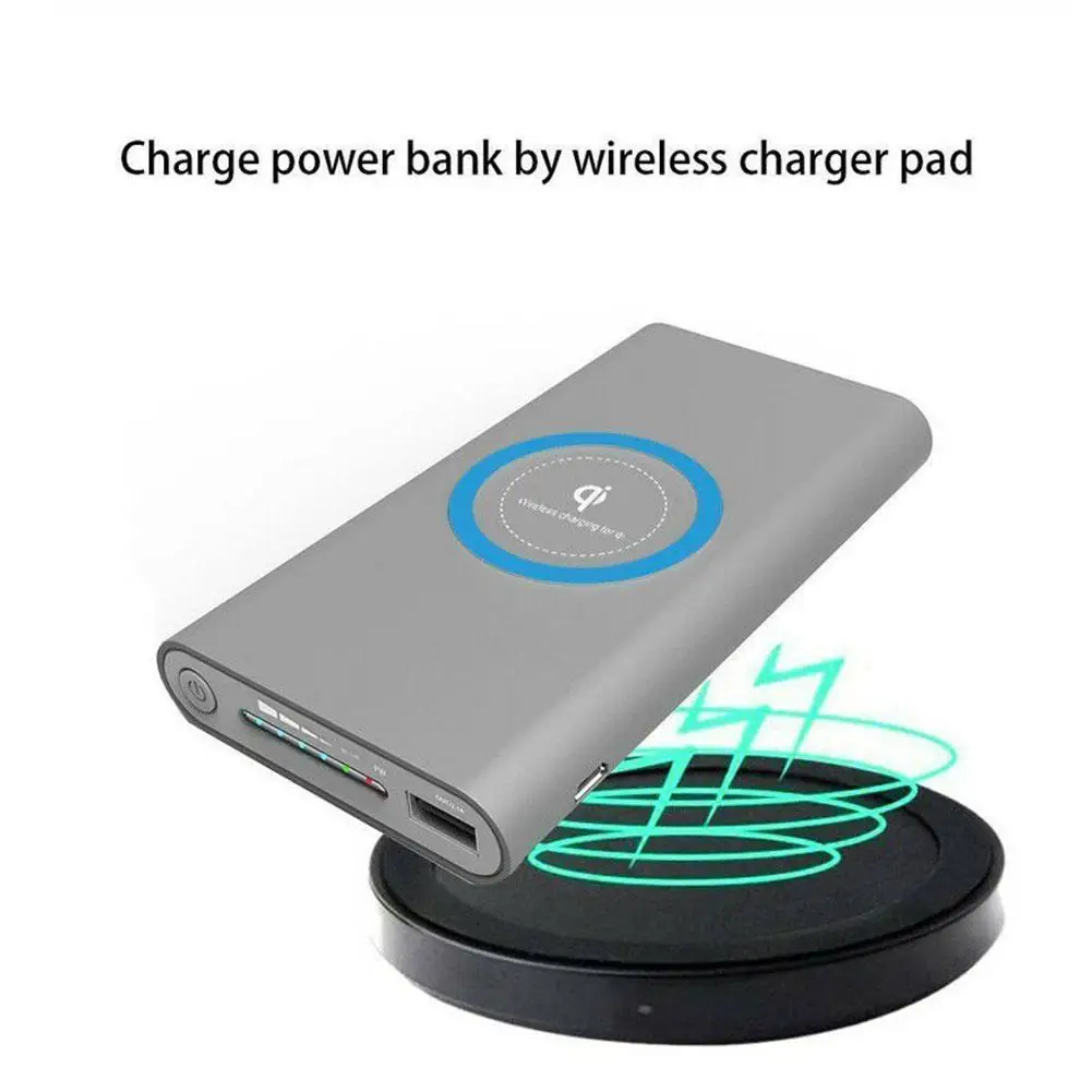 2 в 1 чехол для беспроводного зарядного устройства с портом usb type C без аккумулятора Портативный внешний аккумулятор DIY