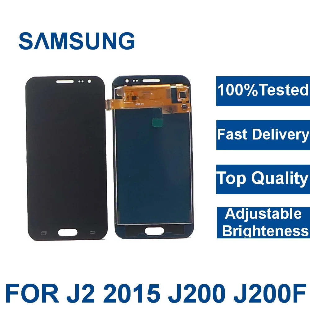 Протестированный для Samsung Galaxy J2 J200F J200M J200H J200Y ЖК-дисплей дигитайзер сенсорный экран сборка регулировка яркости