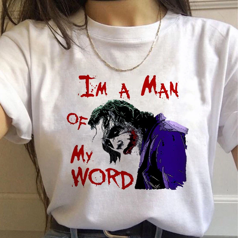 

Funny Female Joker T Shirt Women Joaquin Phoenix Harajuku Chucky Horror Tshirt Ulzzang Cartoon T-shirt Graphic Fashion Top Tee