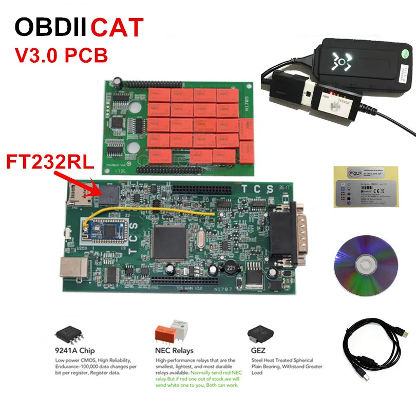 2017 1 Новый OBDIICAT TCS Multidiag автомобиль Diag MVD OBD2 Диагностический Инструмент 2016 Keygen