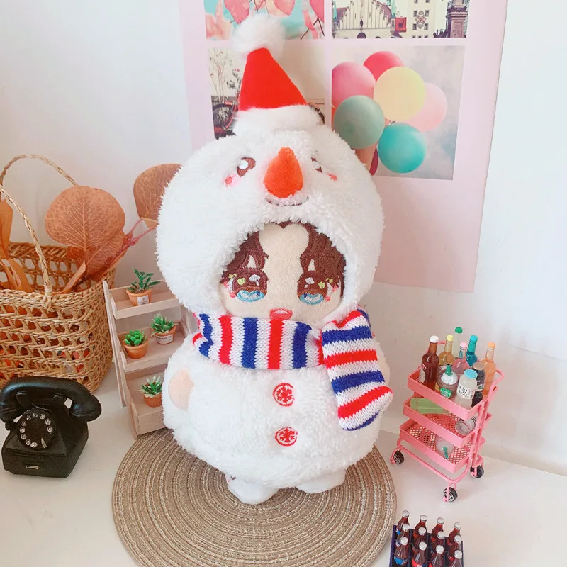 Xmas Mini Scarf Hat Decor Doll Clothes Accessory Miniature Christmas Party Ornament For 20cm Russian Handmade Doll Idol Doll