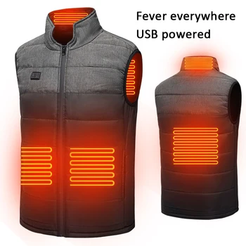 

Heating Vest Washable USB Charging Heating Warm Vest Intelligent Temperature Control Fishing Skiing Heating Coat Jacket Clothing