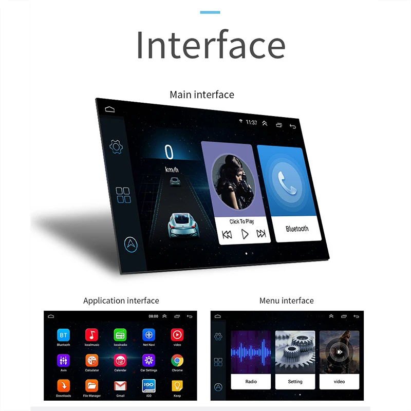 

7Inch Android 8.1 Universal Car Bluetooth Touch Screen Stereo Radio MP5/ MP4 Players With GPS system Rear View Camera FM Radio