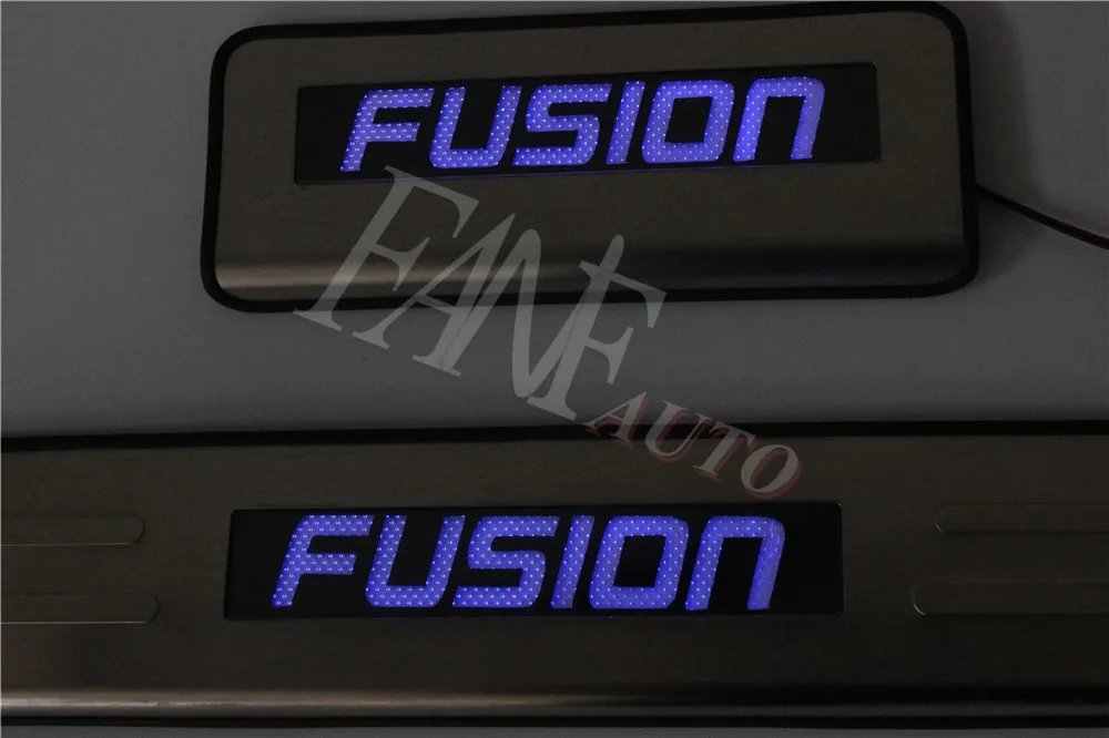Нержавеющая сталь светодиодные пороги Накладка защита Накладка для Ford Fusion 2013