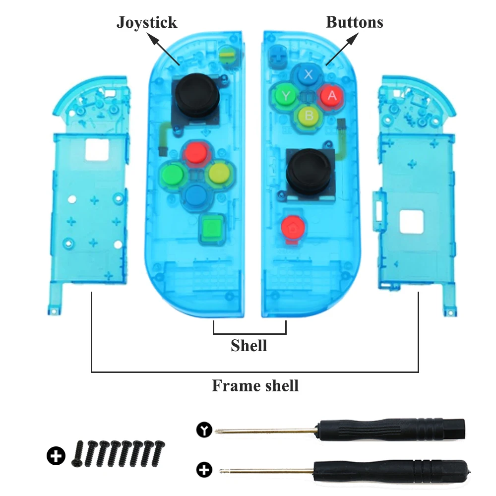 YuXi корпус, чехол для kingd переключатель, контроллер NS Joy-Con, прозрачный разноцветный сменный защитный чехол s