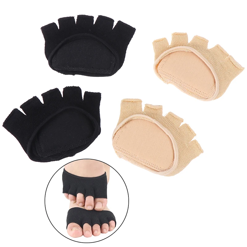1Pair Cotton Half Insoles Pads Insoles Forefoot Pain Relief Massaging Gel Metatarsal Toe Support Pads Insoles Forefoot Foot Care
