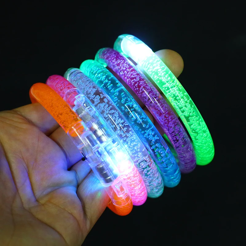 Flashing Acrylic Glowing Bracelets Colorful Luminous LED Bracelet Glow Party Supplies Christmas Decoration Random Color | Украшения и